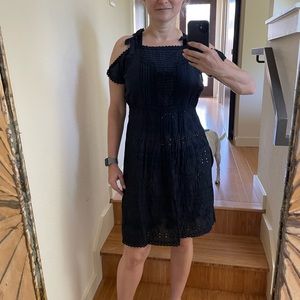 Johnny Was cold shoulder floral eyelet cotton dress